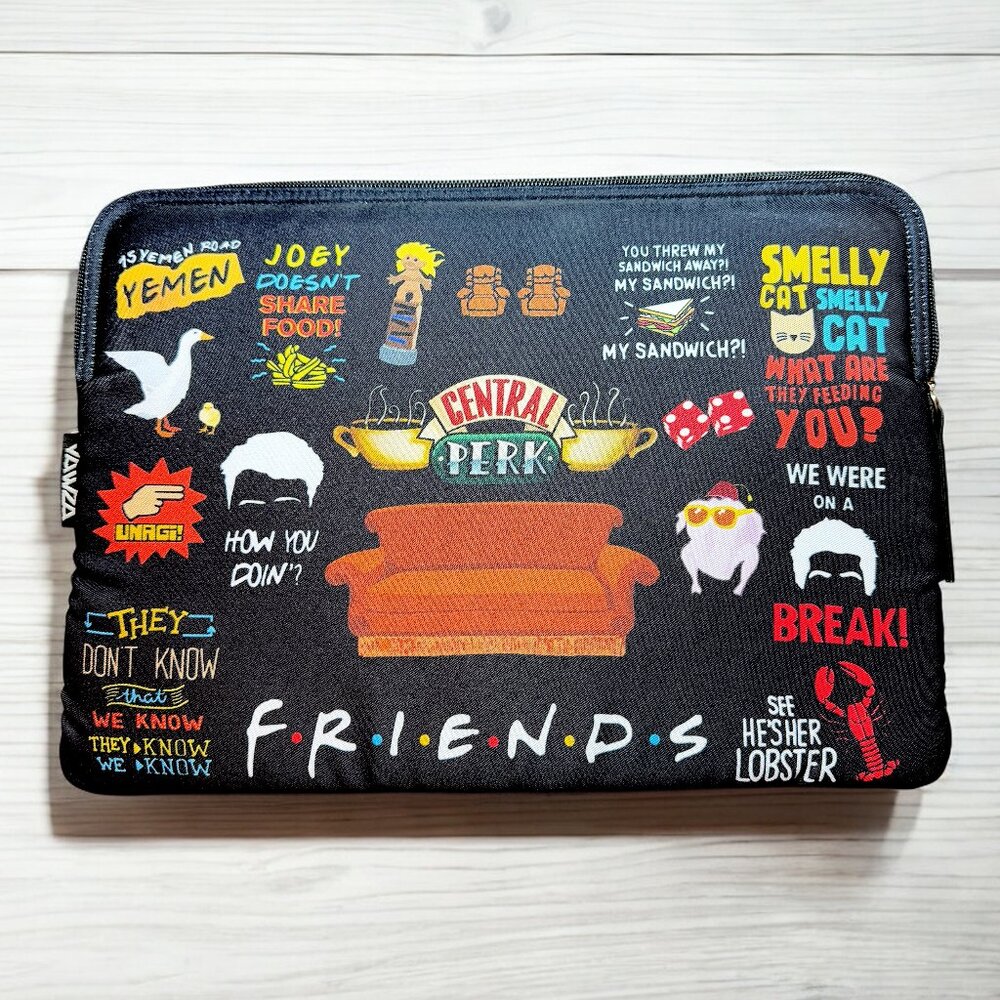FRIENDS TV Show Laptop Computer Cover Sleeve Black with Logos